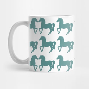 BLUE KISSING HORSES Pop Art Mug